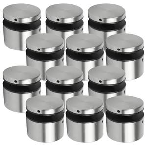 3TO Glass Railing Standoff - Marine Grade SS316 Innovative Standoffs for Balcony Stair Railing Modern Design Clamp Comes with Mounting Wrench (12, Brushed Finish)