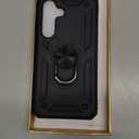 Heavy Duty Case for Samsung Galaxy S25 Phone Case with Screen Protector, Military Grade Shockproof Rugged Protective Cover for Samsung S25, with Metal Ring Magnetic Kickstand (Black)