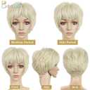 BECUS Pixie Cut Wig for Women, Short Platinum Blonde Wig, Natural Looking Straight Synthetic Short Wigs, Lightweight Daily Wear Wigs for Women, Halloween Cosplay Party