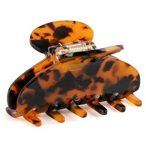 MAORULU Medium Cute Acetate Hair Claw Clips for Women Girls, 3 Inch Cherry Red Claw Clips for Thin & Medium Thick Hair, Durable French Banana Clip with Gift Box (Dark Tortoiseshell)