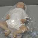 SCOM 18" Sleeping Reborn Baby Doll Girl  Realistic Newborn Sleeping Baby, Soft Weighted Cloth Body & Vinyl Limbs, with Cute Feeding Accessories Toy, Lifelike Toy for Kids Age 3-8