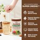Country Farms Organic Super Greens Chocolate Flavor, 50 Organic Super Foods, USDA Organic Drink Mix, Packed with Fiber, Fruits, Vegetables, Mushrooms & Probiotics, Supports Energy, 7g Fiber (10.6 Ounce (Pack of 1))