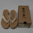 ONCAI Womens Platform Wedge Flip Flops Trendy Dressy Womans Summer Flatform Sandals with Comfortable Walking Outdoor Rubber Soles (US Size 5-11) (7, Beige(regular Size))