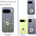 Unov for Pixel 10 Pro XL Case, Clear with Design, Slim Fit Good Grip, Embossed Phone Case, Shockproof Protective Cover, Raised Camera Protection, Soft TPU, Flower Bouquet