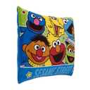 Sesame Street Come and Play Blue, Green, Red and Yellow, Elmo, Big Bird, Cookie Monster, Grover, Oscar The Grouch and Ernie Decorative Throw Pillow
