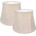 Double TOOTOO STAR Brown Lamp Shade Set of 2, Large Drum Lampshade for Floor Light and Table Lamp 10x14x10 inch, DIY Fabric Natural Linen Hand Crafted, Spider (Brown, 10 x 14 x 10.5 inch)