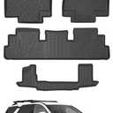 Mixsuper Pathfinder Floor mats-Floor mat for Nissan Pathfinder 2022-2026(7 Passenger),All Weather TPE Rubber Floor Liners Protection for Pathfinder Accessories,3 Row Anti-Slip Car Mats, Black