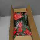 14'' Poinsettias Artificial Christmas Flowers for Outdoors,12 Bundles Mixed Fake Red Silk Flowers Faux Plastic Plants UV Resistant for Home Garden Porch Patio Outdoor Indoor Decor