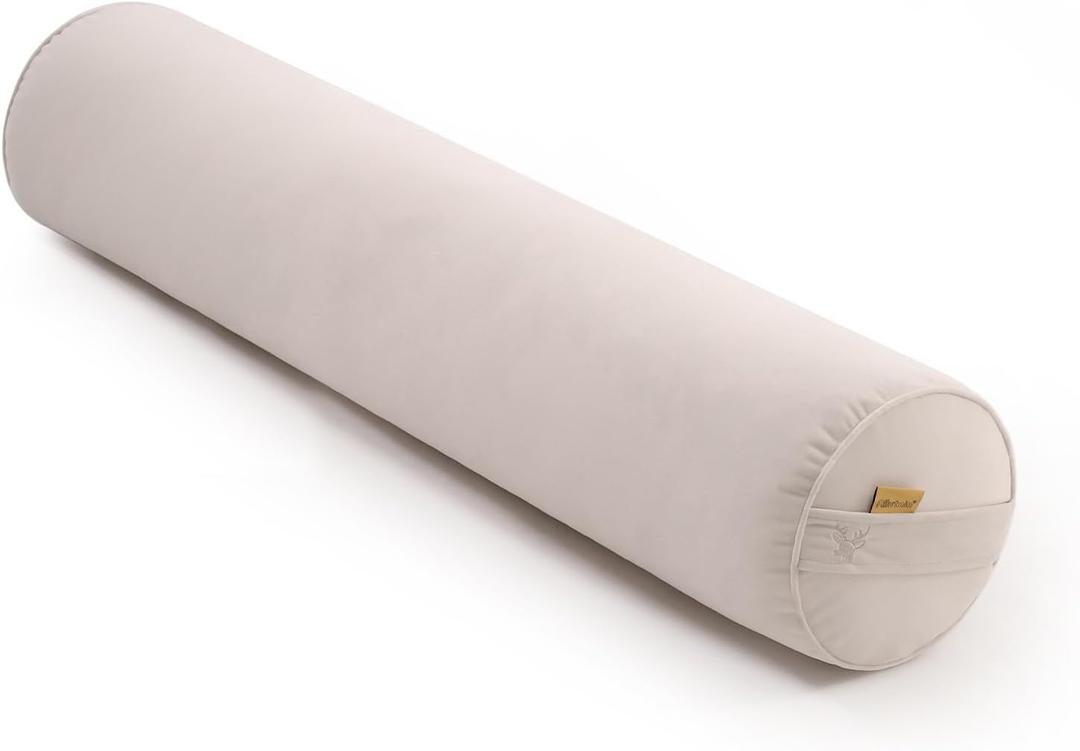 Body Pillow for Adults,Long Round Pillow,Big Cylindrical Pillow,Large Full Bolster Pillows for Side Sleepers (Misty White, 39.37"*7.87")
