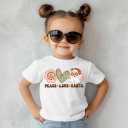 Toddler Boy Christmas Shirt for Girls Kids, Happy Xmas Tee, Santa Snowman Trees Dinosaur Reindeer Digger, 2-6T (3-4T, Peave Love)