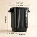 Kitchen Trash Can, Plastic Square Trash bin,8 Gallon,Black