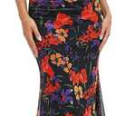 Gaharu Women's Summer Floral Bodycon Wedding Guest Cocktail Maxi Dress (M)