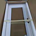 National Door Company ZFS686BLFS28R Fiberglass Smooth, Primed, Right Hand Inswing, Exterior Prehung Door, Clear Glass Internal Blinds, Full Lite, 32"x80"