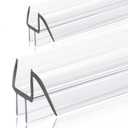 GEZMR 2-Pack Ultra Clear Shower Door Bottom Seal (3/8'' X 39'', Polycarbonate) Frameless Glass Shower Door Seal Strip Shower Door Sweep - Stop Shower Leaks and Create a Water Barrier