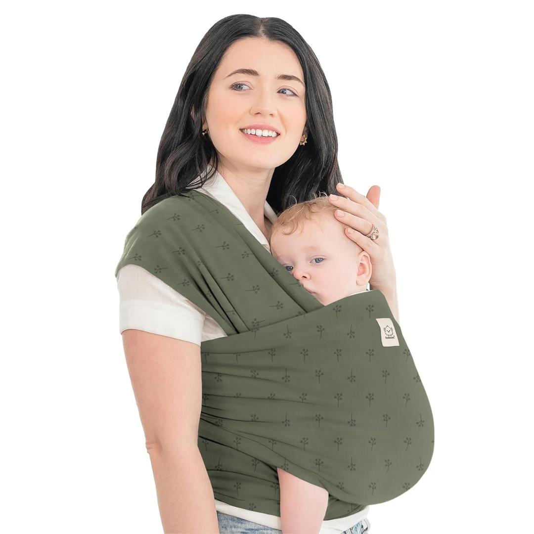 KeaBabies Baby Wrap Carrier - All in 1 Original Baby Carrier Newborn to Toddler Sling, Easy to Wear, Hands Free Bonding, Lightweight, Breathable Infant Wraps (Forest Berries) (One Size (Pack of 1))