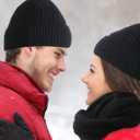 Tarpop Men's Beanie Hat Winter 5 Pieces Skull Knit Cap Neck Warmer Scarf Touchscreen Gloves Set Socks for Men (Black)