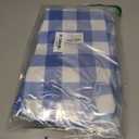 misaya Round Fitted Tablecloth with Elastic Edge, Buffalo Plaid Waterproof Vinyl Flannel Backed Table Cloth Cover Fits 36"-44" Round Tables for Dinner, Outdoor, Picnic, Blue White Check