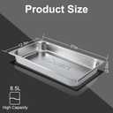 VOISEN 2 Pack Hotel Pans, 2.5" Deep, Anti-Jamming, Commercial Stainless Steel Steam Table & Catering Food Pans, 1/1 Size