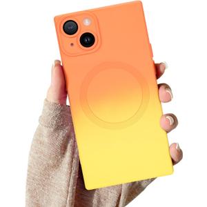 Magnetic Case for iPhone 14 Plus, Luxury Cute Soft Liquid Silicone Case Bumper Anti-Scratch Anti-Drop Shockproof Full Camera Protector Multicolor Cover for iPhone 14 Plus-Purple Gray