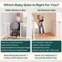 Cumbor 29.7-46" Baby Gate for Stairs, Toddler Safety Essentials for The House, Auto Close Dog Gate for Doorways, Mom's Choice Awards Winner-Easy Install Pressure Mounted Pet Gates for Dogs, White