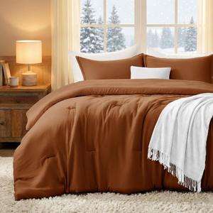 California King Comforter Set Terracotta,3PCS Soft Lightweight Breathable Bedding Comforter Sets for All Season, Calking Size(104''96'' Comforter & 2 Pillowcases)