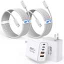 60W iPhone 17 16 15 Pro Charger Fast Charging,2Pack 10FT 5-Port USB C Charger Super Fast Charging Block Long 10Foot Woven Cable USBC Cord for iPhone 17/17 Air/17 Pro Max/16e/16/15/15 Pro Max,iPad Pro
