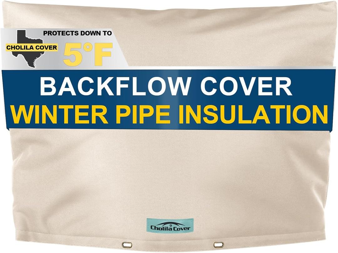 Backflow Preventer Cover Insulated (5F) with Thicker 7 Layers Fabric - 30" W x 24" H with Aluminum Foil Backflow Cover for Winter Pipe Freeze Protection - Sprinkler Covers for Outside