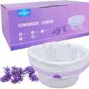 Elzrghs Commode Liners for Bedside Commode, Portable Toilet, Bed Pan, 100 Count Lavender Scented Disposable Potty Chair Liners