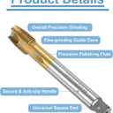 uxcell Spiral Point Plug Threading Tap M16 x 1.5 Thread, Ground Threads H2 3 Flutes, High Speed Steel HSS 6542, Titanium Coated, Metric Screw Taps Tapping Bit for Thread Repair