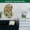 40 Golf Ball Display Rack Cabinet Holder Case - Wall Mount Golf Gifts for Enthusiasts - Unique Putting Green Shape