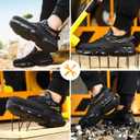 OWIF Steel Toe Shoes for Men Women Comfortable Lightweight Composite Toe Work Shoe Indestructible Construction Safety Toe Sneakers Zapatos de Acero,Steel-Toe Black,7.5 Women/6 Men