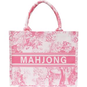 Pink Mahjong Tiles Carrying Bag - Waterproof Zipper Case for American Mahjong 166 Tiles for Game Players Lover Gifts (Case Only)
