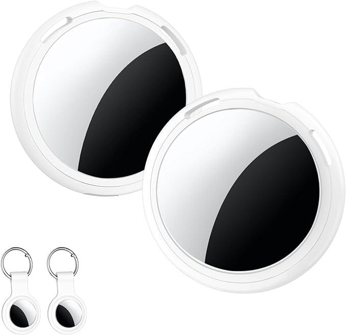 2 Pack Air Tracker Tag (Apple MFi Certified) Compatible with Apple Find My (iOS Only) Bluetooth Tracker, Smart Keys Finder and Item Locator with Waterproof Case for Wallet Luggage Backpack