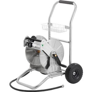 Giraffe Tools Garden Hose Reel Cart with Wheels, Stainless Steel Heavy Duty Water Hose Reel Cart, 200 ft of 1/2 Capacity, Mobile for Outside