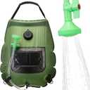 Solar Portable Shower Bag, 5 Gal/20L Solar Heating Outdoor Camping Shower Bag with On-Off Switchable Shower Head & Removable Hose Suitable for Camping, Hiking, Travel, Beach Swimming (green)