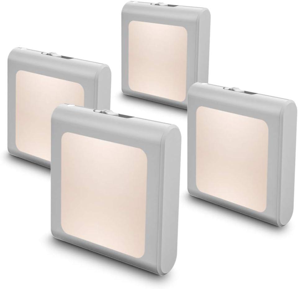 MAZ-TEK Plug in Dimmable Led Night Light with Auto Dusk to Dawn Sensor, Soft Warm White Nightlights for Hallway,Bedroom, Kids Room, Kitchen, Stairway, 3 Pack
