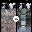 COKAOBE ProBlack Series Shimmer Wall Backdrop 36 Pcs, Silver Square Sequin Glitter Backdrop Panel, Black Back Not See-Through Design, Perfect for Birthday Graduation Wedding and Party Decoration
