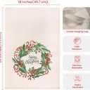 2 x The Fine Living Co. 100% Cotton Kitchen Towels Set of 2, 18 x 28 inches, Merry Christmas Printed Dish Towels, Hand Towels, Boho Tea Towels - Multifunctional, Stylish, Absorbent, Quick Dry, Soft