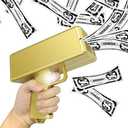 Alagoo Super Money Guns Paper Playing Spary Money Gun Make it Rain Toy Gun, Handheld Cash Gun Fake Bill Dispenser Money Shooter Toy(Metallic Gold)