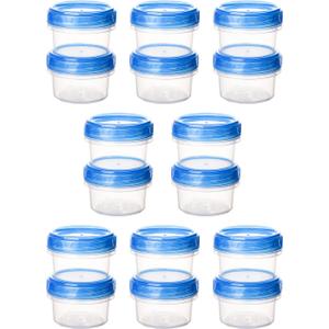 Salad Dressing Containers, [16 Pack*2 oz] Reusable Easy to Open Dressing, Condiment, Sauce, Dip Containers to Go With Leak-Proof Twist Top Lids, Bpa Free, Safe For Microwave, Freezer, Dishwasher