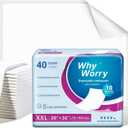 WhyWorry Extra Large Disposable Bed Pads 30" x 36", Super Absorbent Leakproof Incontinence Underpads for Surface Protection, Thick Quilted Chucks Pee Pads for Adults and Babies, 40 Count, XXL
