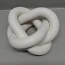 3 Link Wood Knot Decor - Hand Carved Coffee Table Decoration, Boho Chain Link Decor, Modern Shelf, Rustic Objects for Home Living Room Bedroom(White)