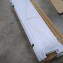 Premium Home 4-Panel Room Divider  Rustic White Barn Door, K Pattern Folding Privacy Screen, Partition Wall