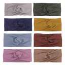 Sugarmelon Baby Headbands Stretchy Hairbands Hair Bow Elastics for Baby Girls Newborn Toddlers Infant Kids Turban Headband (Cross Headband Taupe)