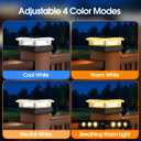 4x4 Post Solar Lights 8 Pack, 4 Lighting Modes Solar Post Cap Lights for 4x4 3.5x3.5 Wood/Vinyl Posts, Ip67 Waterproof 96 LED Fence Deck Post Lights Solar Powered for Patio Porch, Black