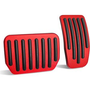 Red Aluminum Gas Brake Pedal Cover Compatible for 2022-2026 Tesla Model Y(Juniper), Compatible for 2018-2026 Model 3 (Highland) Accessories Anti Skip Foot Pedal Cap