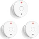 Smoke Alarm with LED Indicator with Mute Button, Fire Alarm Smoke Detector with Built-in 10 Year Battery, Model VS02, Expire Date: 10 Years After Installation (3-Pack)