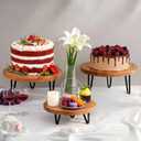 3 Pcs Buffet Risers, Wood Round Food Riser Dessert Table Display Stand Set for Party Wood Cupcake Stands Nesting Table for Home Decor (Natural)