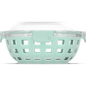Ello Duraglass Meal Prep Lunch Bowl Container, 5 cup- Glass Food Storage Container with Silicone Sleeve and Airtight BPA-Free Plastic Lid, Dishwasher, Microwave, and Freezer Safe (Yucca)