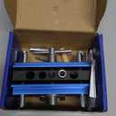 Self Centering Doweling Jig Kit, Drill Jig For Straight Holes Biscuit Joiner Set With 6 Drill Guide Bushings, Adjustable Width Drilling Guide Power Tool Accessory Jigs (Blue)